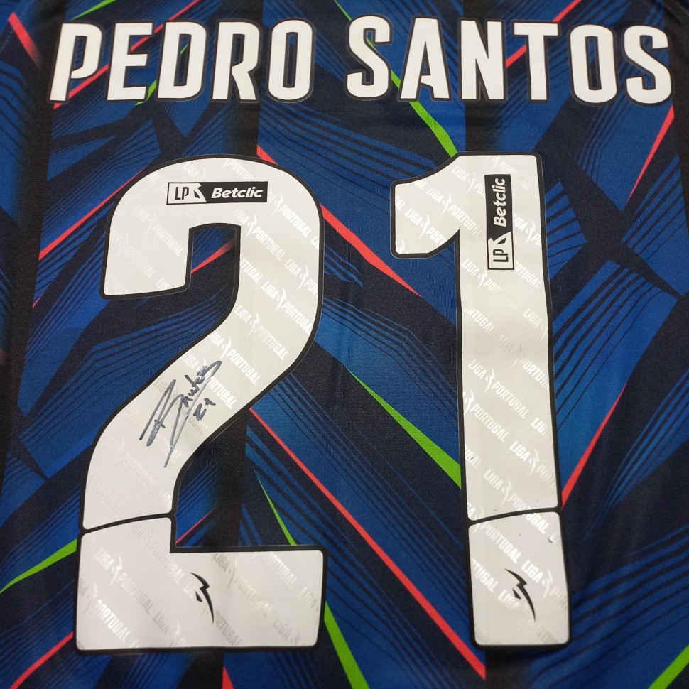 Camisola Alternativo Autografada MFC - Pedro Santos 21