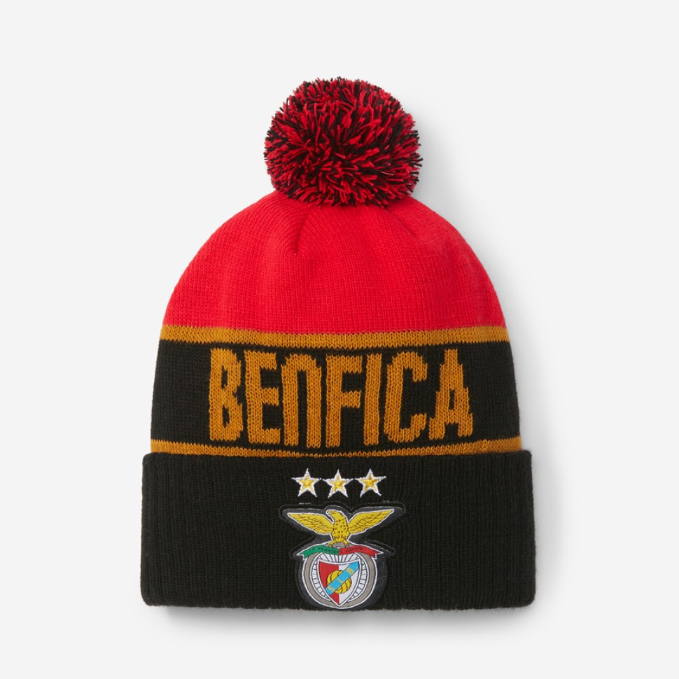 Gorro Vermelho/Preto Pompom SL Benfica